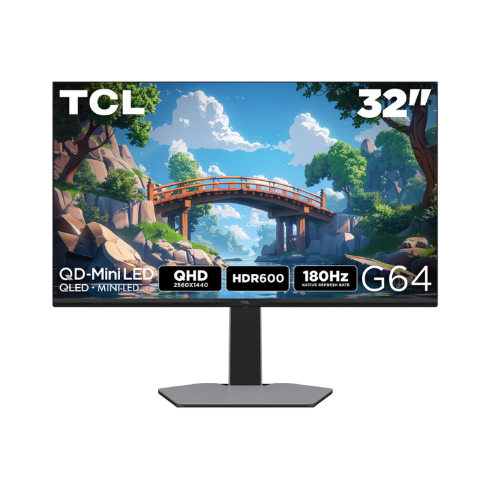 TCL G64 32" (32G64) QHD HDR QD-Mini LED Gaming Monitor 180Hz 1ms Gray (New)