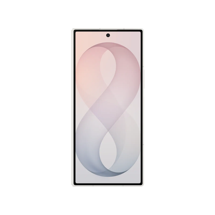 Foldable smartphone unfolded front display with abstract wallpaper