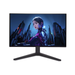 Black gaming monitor with three-prong stand, front view.