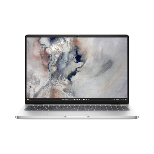 Dell Pro 16 16-inch laptop in platinum silver, open with keyboard and screen visible