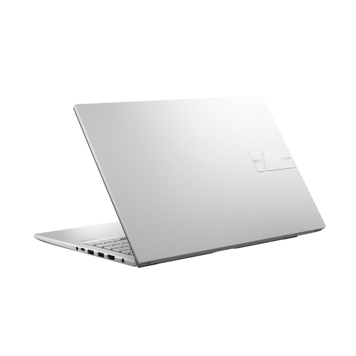 Cool Silver ASUS Vivobook 15 laptop back with central logo panel.