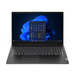 Black Lenovo laptop with 15.6-inch screen and keyboard, Windows 11 display