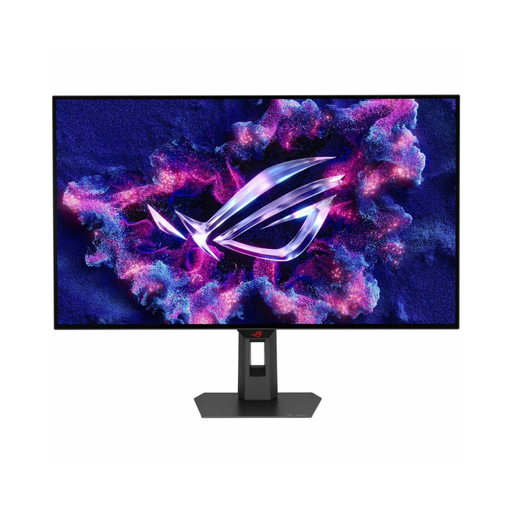 ASUS ROG Strix black gaming OLED monitor with stand, front view