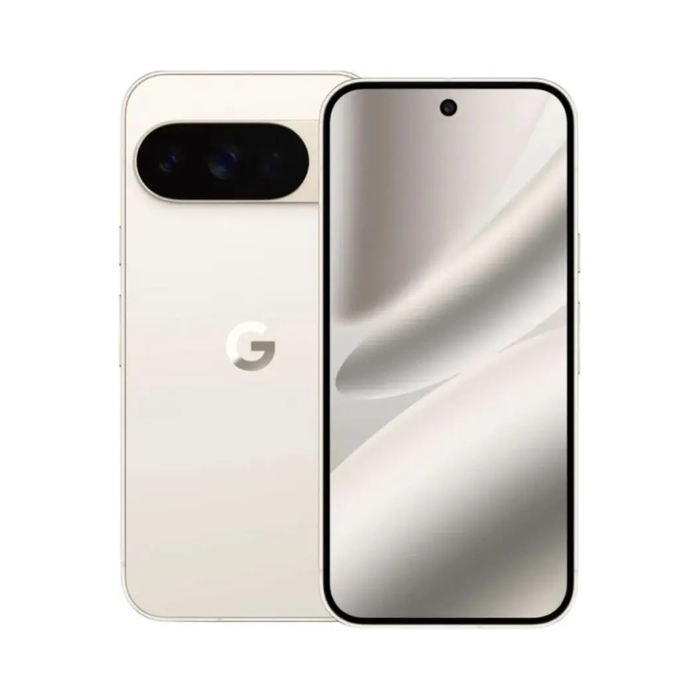 Pixel 10 Pro 6.3-inch smartphone in porcelain, rear camera bar and front display