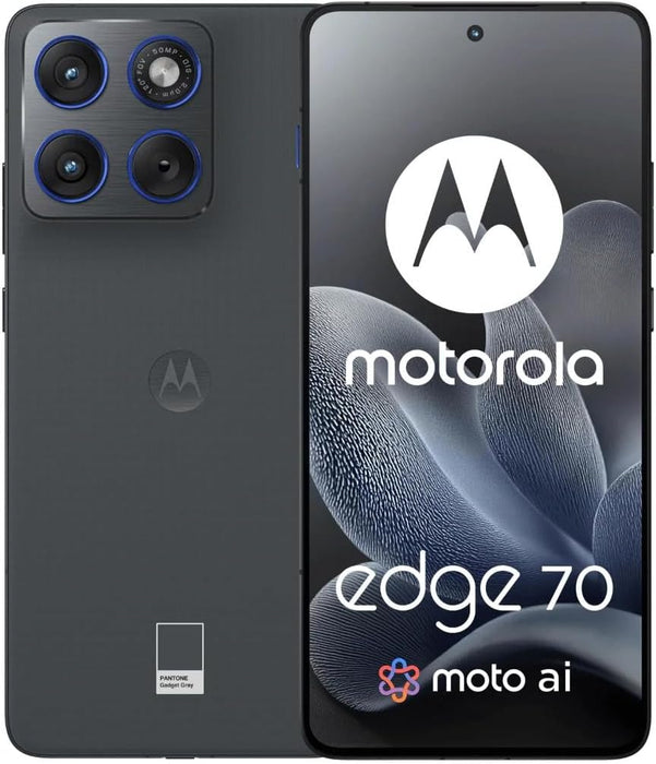 Moto Edge 70 5G (XT2601) Gadget Grey, front view with quad-lens camera