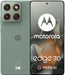 Moto Edge 70 5G Lily Pad, front view with moto ai branding and quad-lens camera
