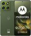 Moto Edge 70 5G Bronze Green, front view with moto ai branding and quad-lens camera