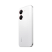 White smartphone back view from an angle with dual rear cameras