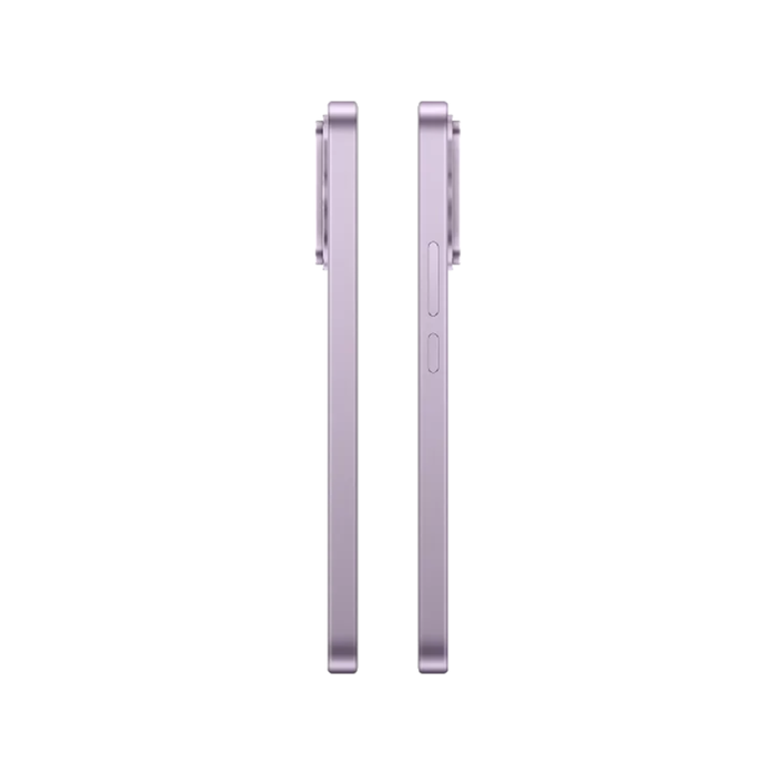 Purple smartphone side profile showing buttons and slim metal frame