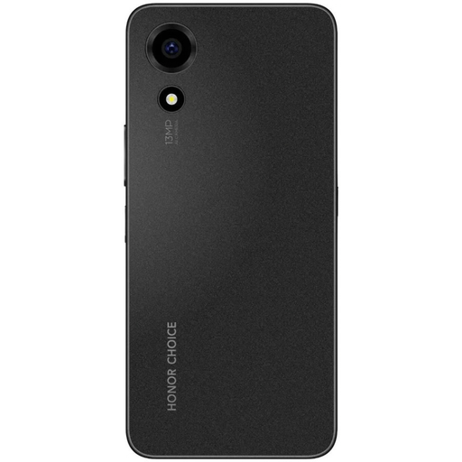 Black smartphone back with dual rear cameras and fingerprint sensor