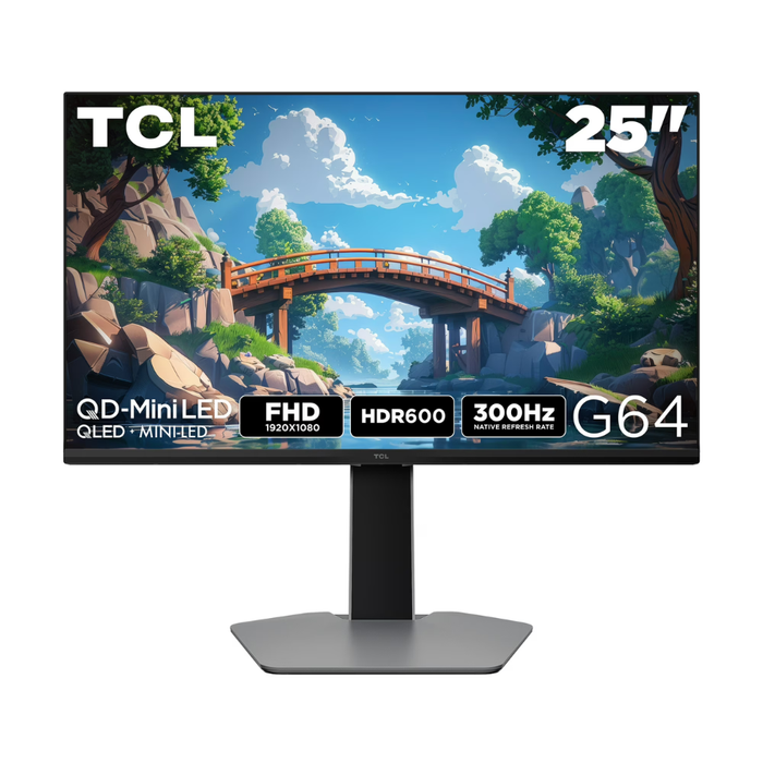 TCL G64 25" QD-Mini LED FHD 300Hz 1ms Gaming Monitor with AMD FreeSync™ Black (New)