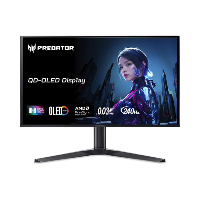 Acer Predator 26.5" (X27 X1bmiippruzx) 4K UHD QD-OLED Gaming Monitor 240Hz 0.03 ms Black (New)