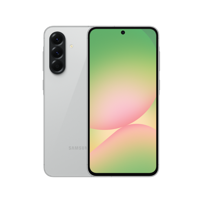 Galaxy A56 5G unlocked phone, Light Gray back with triple rear cameras