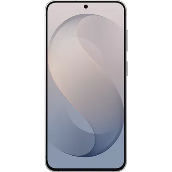 Samsung 5G smartphone in graphite, front view with centered hole-punch display