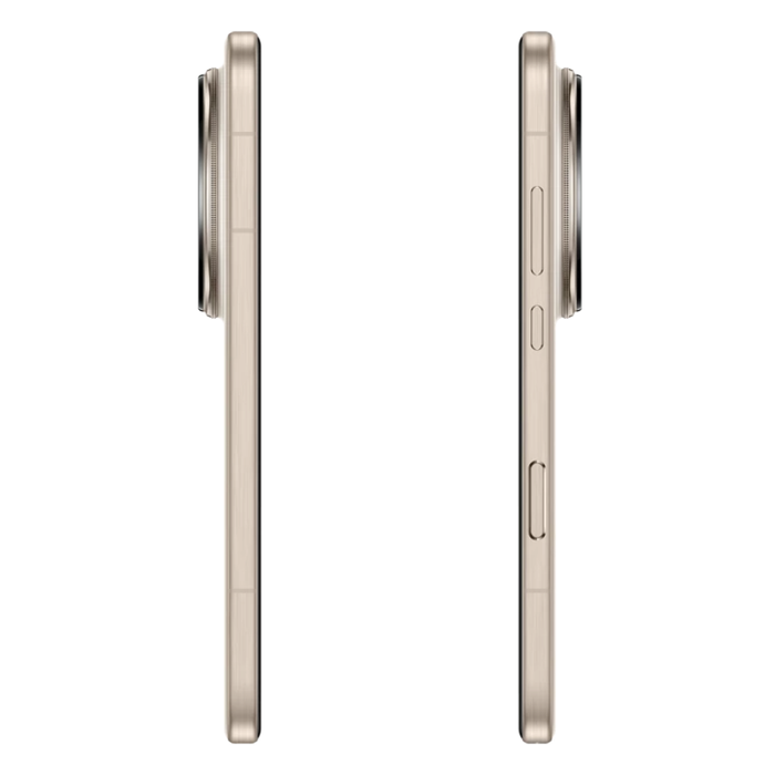 Honor Magic 8 Pro phone, Sunrise Gold side view with buttons and slim profile