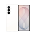Cream foldable smartphone, back panel and unfolded front display