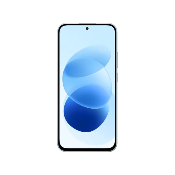 Sky Teal smartphone front with abstract blue wallpaper