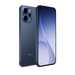 Dark blue smartphone with triple rear cameras and front display