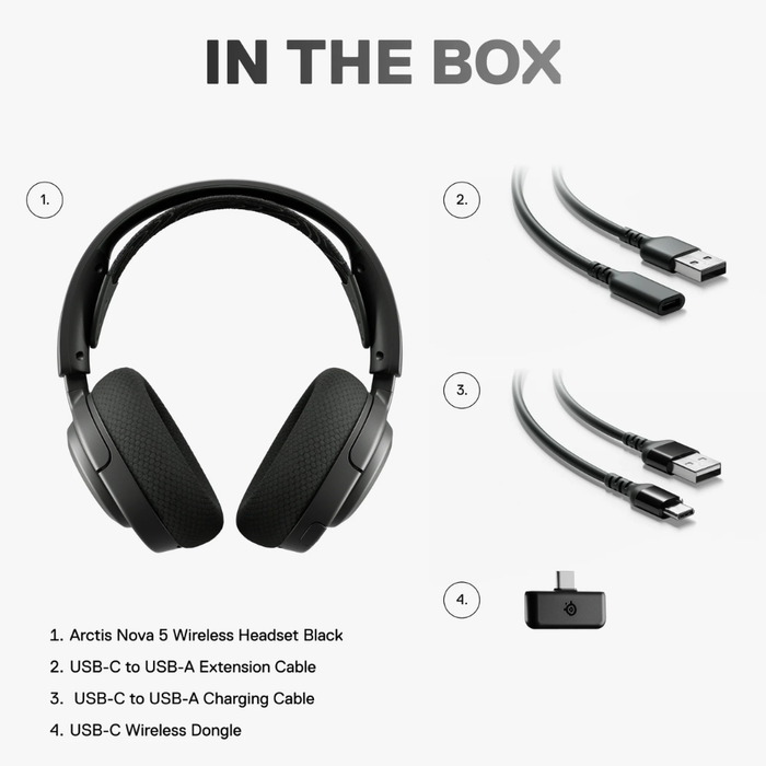 SteelSeries Arctis Nova 5 Wireless Gaming Headset Black (NEW)