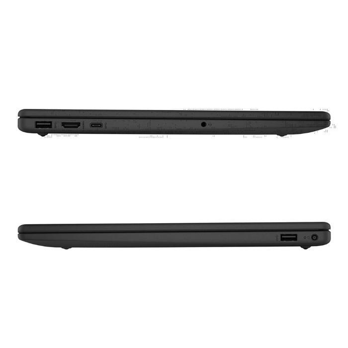 15,6" Laptop matte schwarz; Seitenansicht mit USB- und Audioanschlüssen
