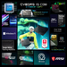 MSI Cyborg feature collage graphic with laptop and key specs icons.