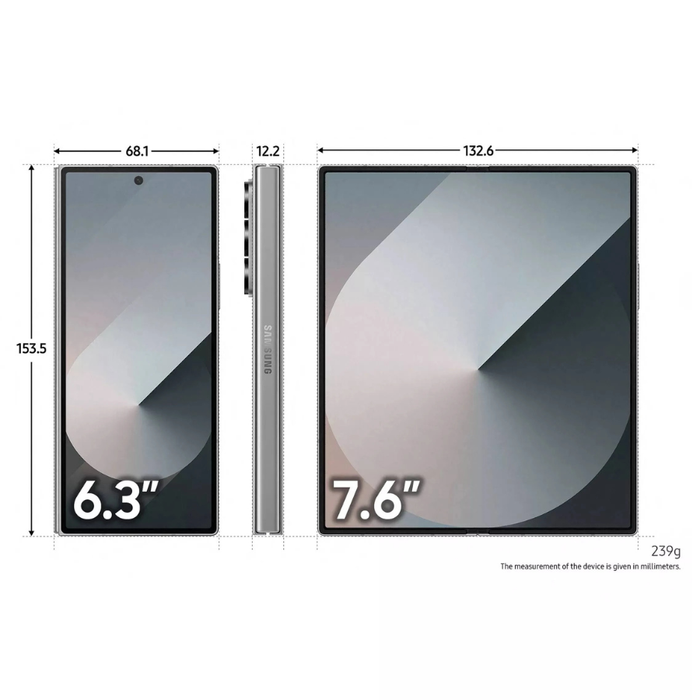 Samsung Galaxy Z Fold6 256GB/12GB RAM (USA Version Unlocked) Silver Shadow (NEW)