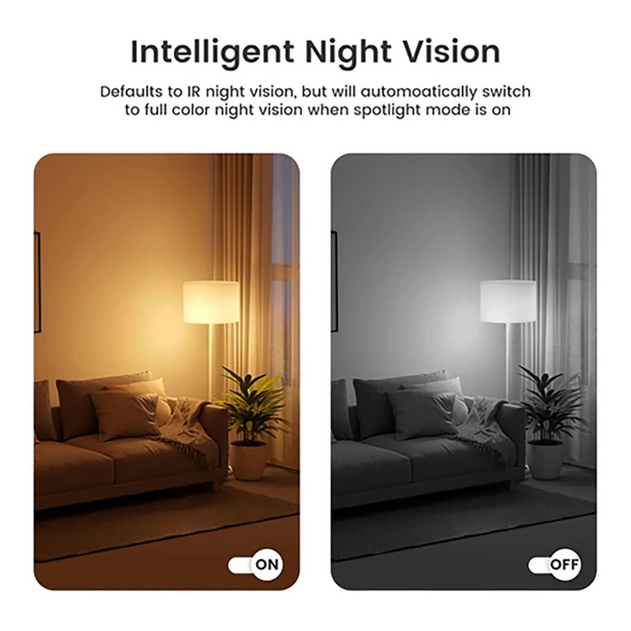 eco4life (SC-RIPC-2006) Wi-Fi 2K 1440p Smart PTZ Light Bulb Security Camera White (NEW)