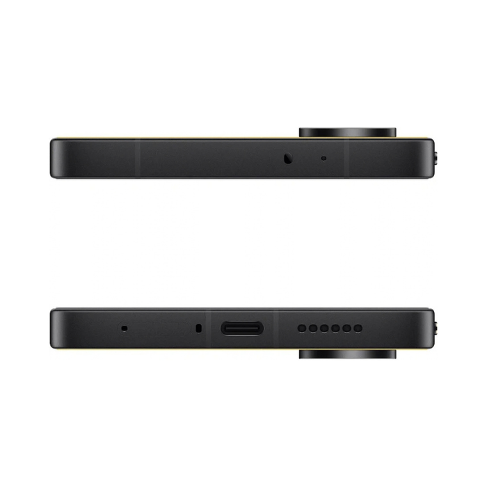 Black smartphone side view with buttons and charging port