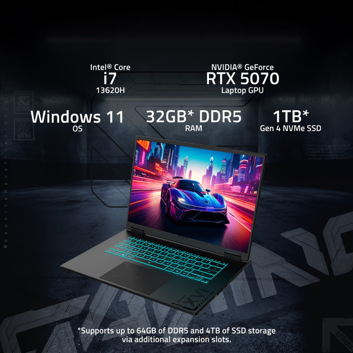 GIGABYTE Gaming A16 16" Laptop Intel Core i7 1TB/32GB RAM Windows 11 Home Black Steel (New)