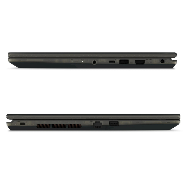Cyborg Gaming-Laptop Seitenansicht: Anschlüsse und Lüftungsgitter