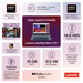 Blue Lenovo 15-inch laptop promo graphic with feature badges and icons