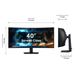 40-inch curved gaming monitor with size measurements and black stand, side view.