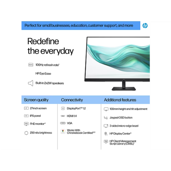 HP Series 3 Pro 327ph 27" (B0CG8UT#ABA) IPS Monitor 100Hz 5ms Black (New)