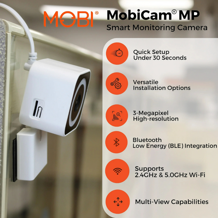 MobiCam MP Smart Baby & Nursery Monitoring Camera White (NEW)