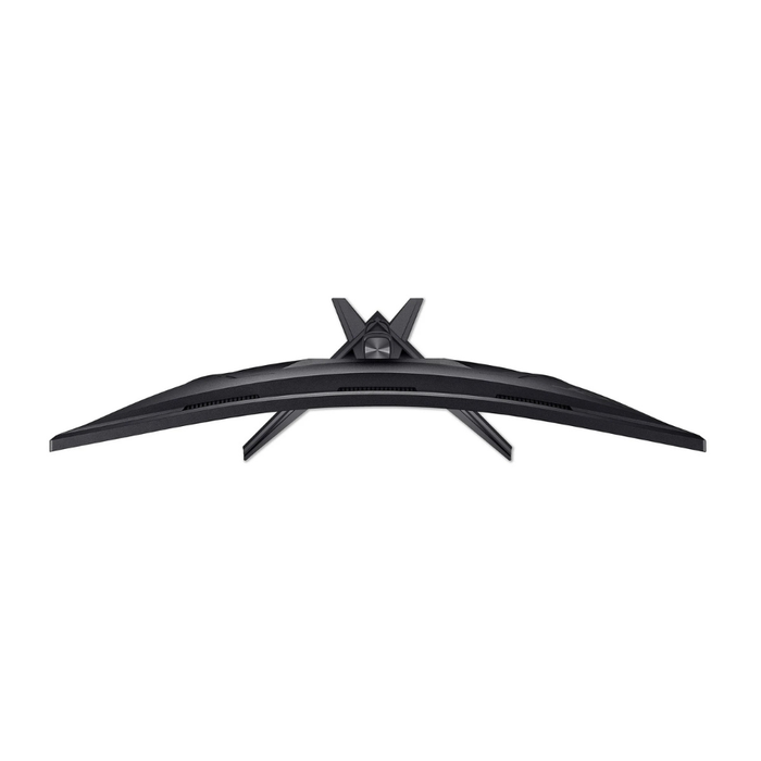 Gaming monitor stand base with angular arms and central support, black
