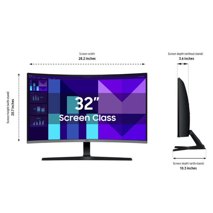 Samsung Essential S3 32" (LS32D39CGANXZA) Curved Full HD 100Hz VA Monitor Black (New)