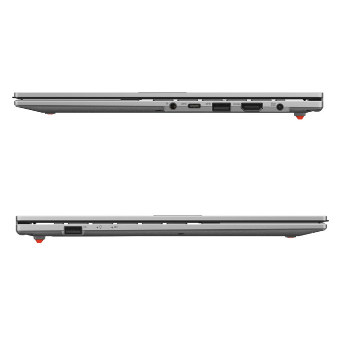 ASUS Vivobook Go laptop side view, cool silver ports along left edge