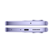 Celestial Purple phone side view with USB-C port, buttons, and speaker grille