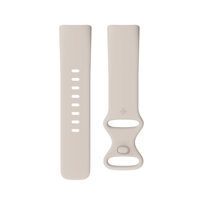 Porcelain fitness tracker band with clasp and sensor dots