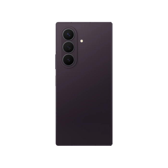 Foldable smartphone back with triple camera module and graphite finish