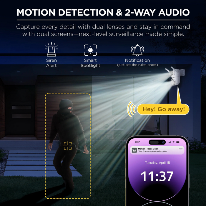 Merkury Smart Outdoor Camera (MI-CW084-199W) White (NEW)