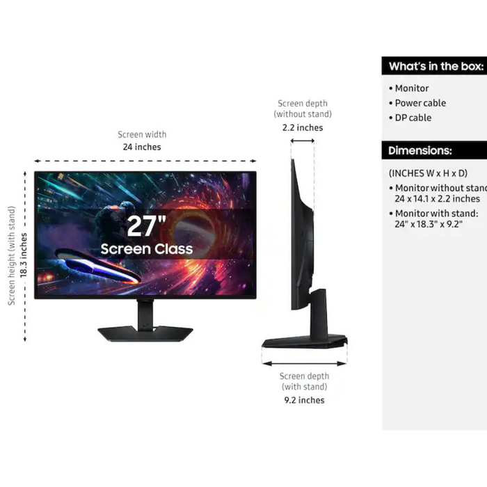 Samsung Odyssey G5 G50SF 27" (LS27FG500SNXZA) OLED Gaming Monitor 180Hz 0.03ms Black (New)