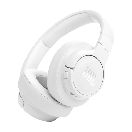 Wireless over-ear headphones in white, padded headband and ear cups