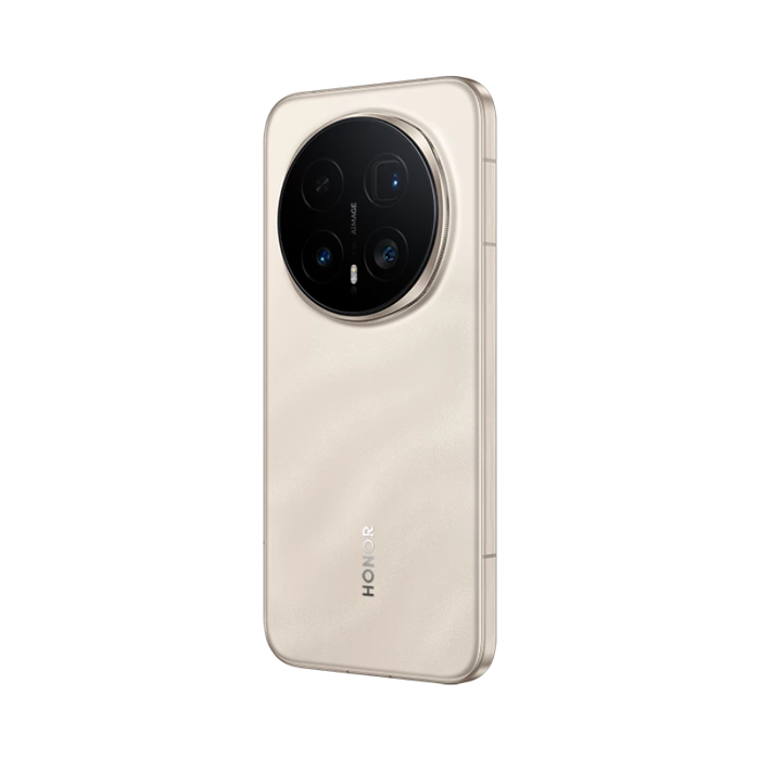 Honor Magic 8 Pro 5G smartphone, sunrise gold, angled back view