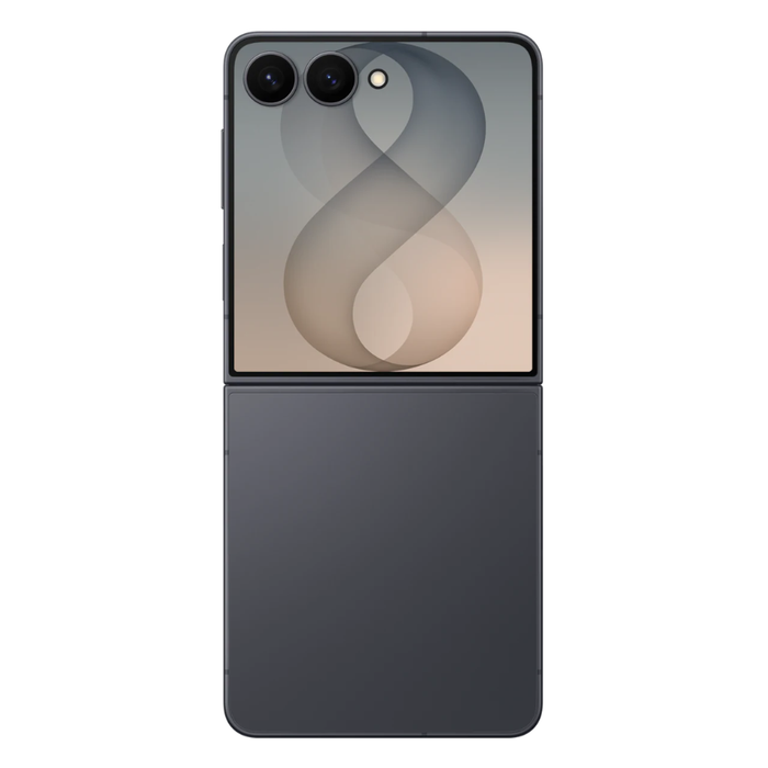 Graphite foldable 5G smartphone, open rear housing view