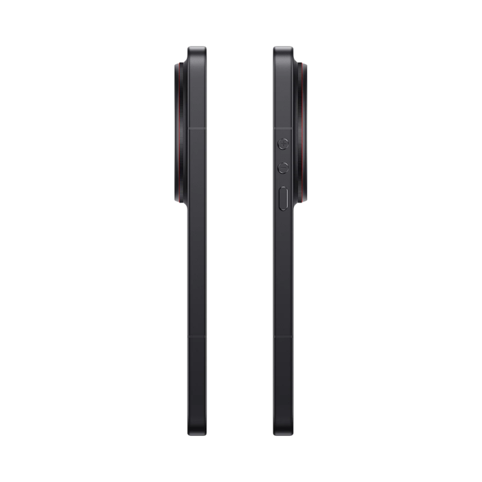 Black smartphone side view with buttons and slim edge