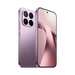 Violet smartphone with quad rear cameras and front display
