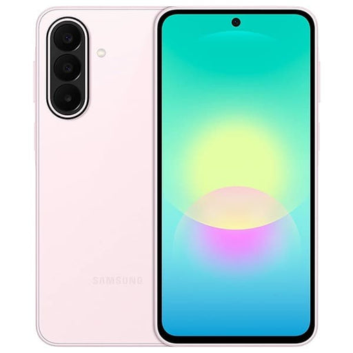 Galaxy A27 5G smartphone with light pink back and front display