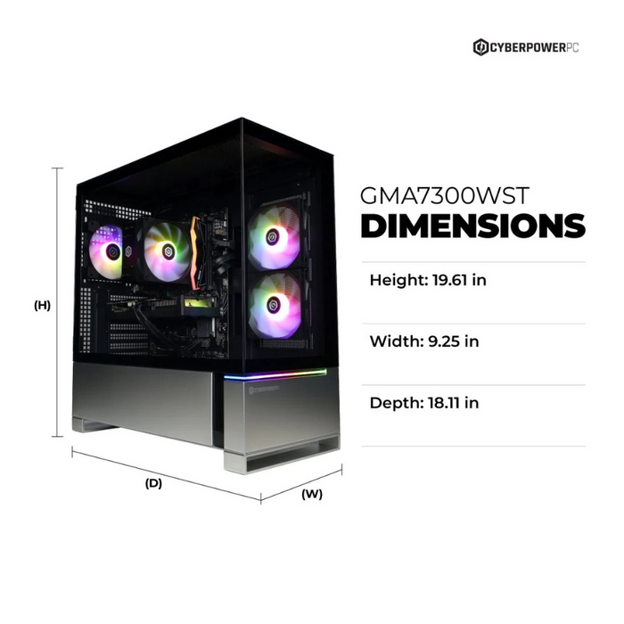 CyberPowerPC (GMA7300WST) Gaming Desktop  1TB/16GB RAM Black (NEW)