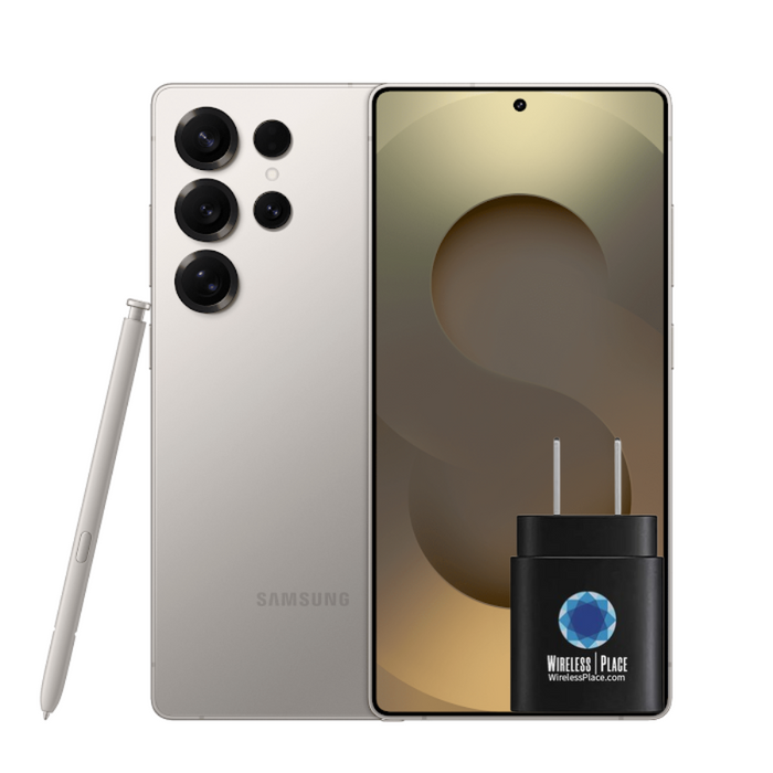 Samsung Galaxy S25 Ultra 5G (S938B) GSM Unlocked International Version + 45W USB C Wall Charger Super Fast Charging Block (NEW)